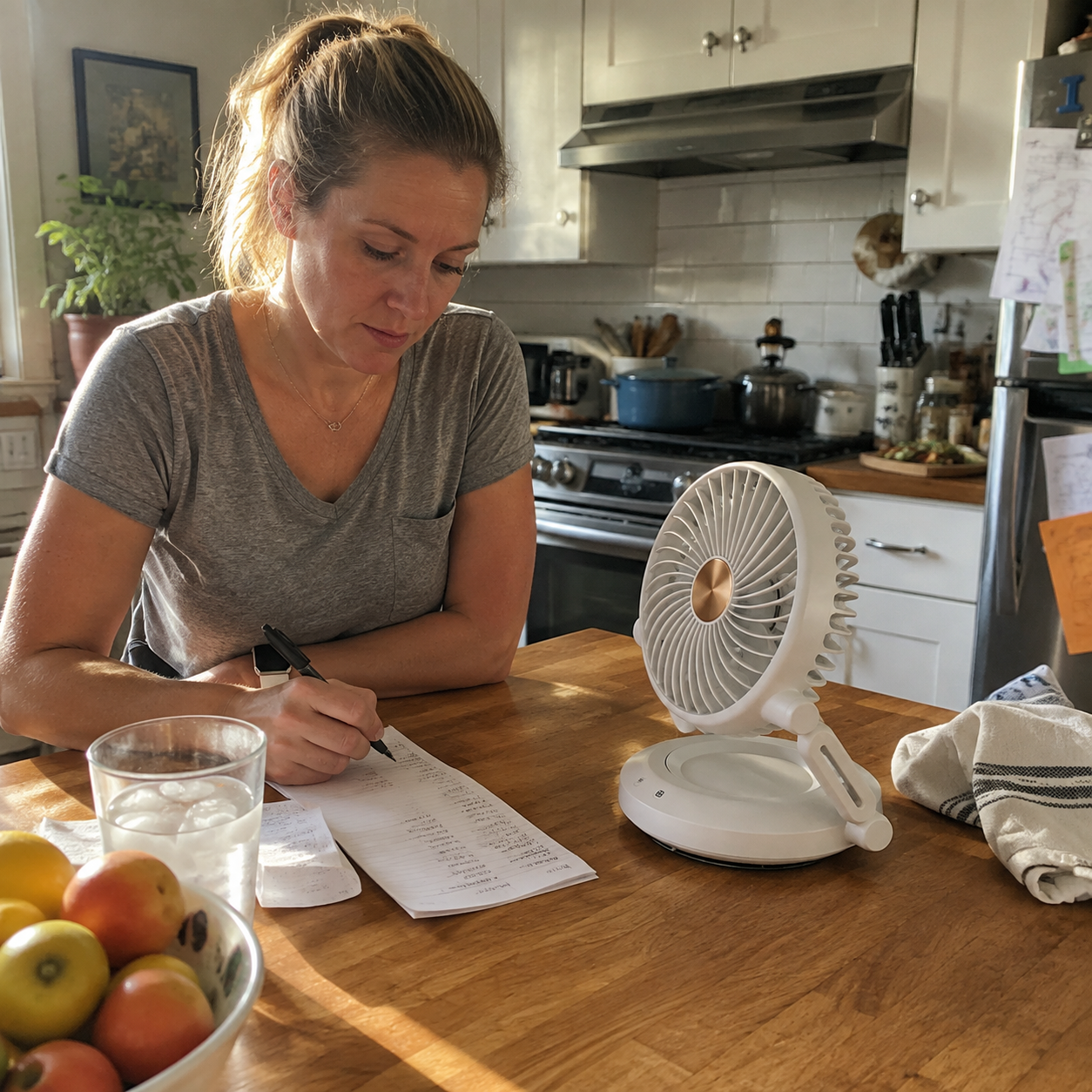 American woman using Montara Flowe™ in her kitchen